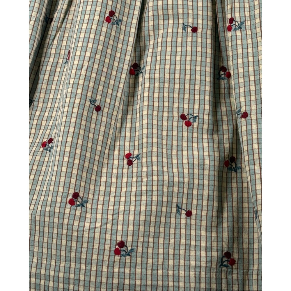 NWT Bonpoint Girls Cherry Embroidered Gingham Dress Long Sleeve 12A - Picture 8 of 9